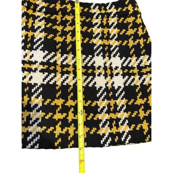 J Crew Women Wool Mini Skirt Academia Houndstooth Grunge Y2K 90s Clueless Retro - Picture 3 of 6